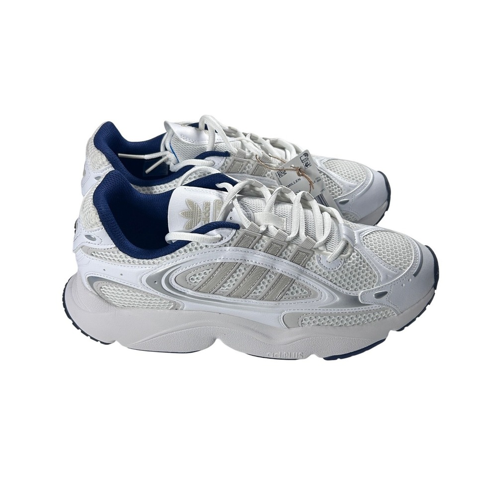 Adidas Ozmillen Men Size 11 White Silver Blue Running Shoes Sneakers IF3447 NEW